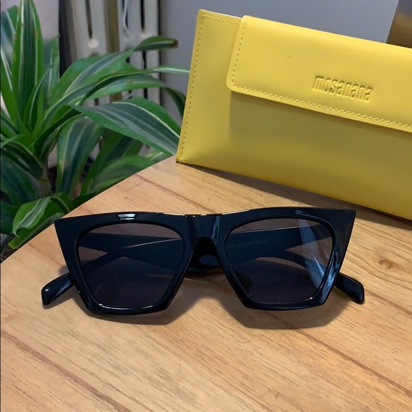 Accessories - Black square cat eye sunglasses